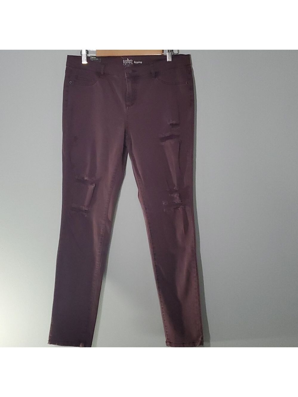 NWT New York & Company soho jeans women's size 12 legging burgundy soho new